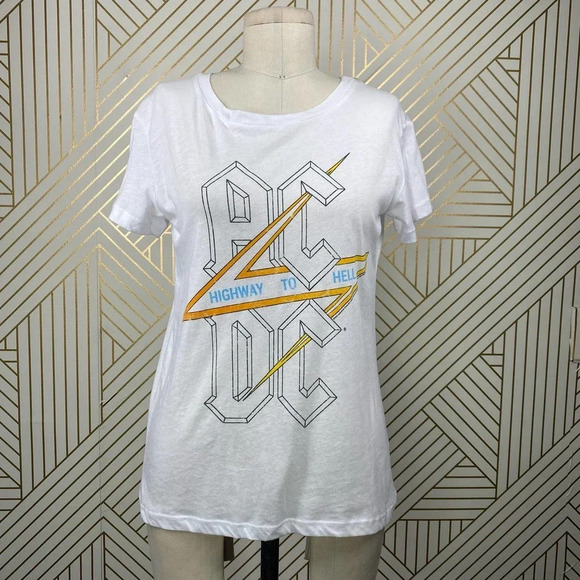 Chaser AC/DC Highway to Hell‎ White Tee Shirt - Picture 1 of 10